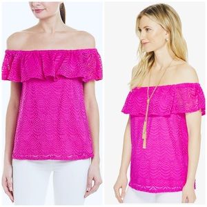 Lilly Pulitzer La Fortuna Lace Top Berry Sangria